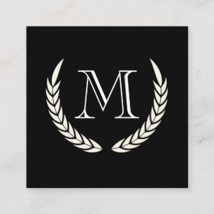 Tarjeta De Visita Cuadrada Monograma con elementos