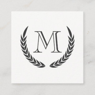 Tarjeta De Visita Cuadrada Monograma con elementos