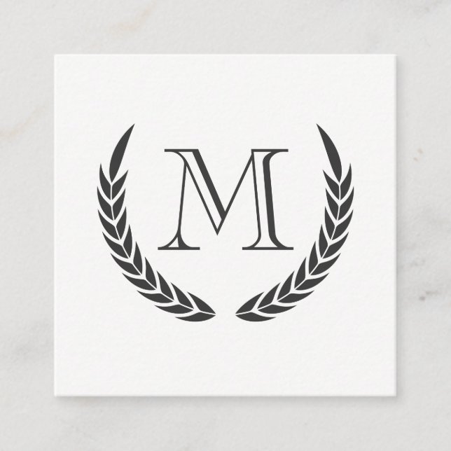 Tarjeta De Visita Cuadrada Monograma con elementos (Anverso)