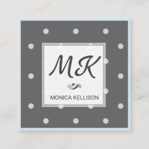 Tarjeta De Visita Cuadrada Monograma con lunares