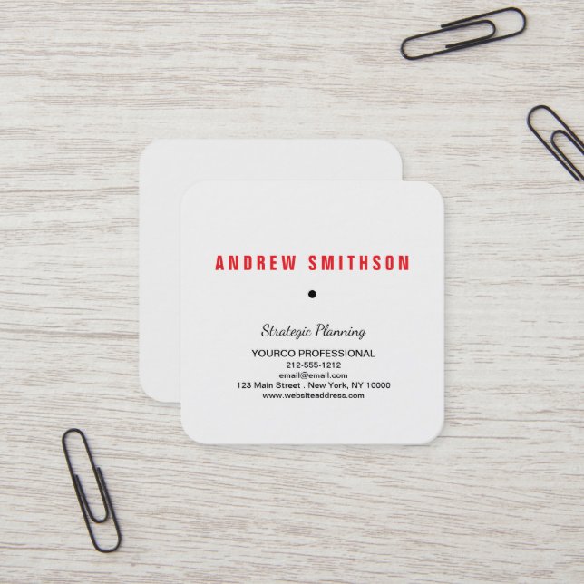 Tarjeta De Visita Cuadrada Monograma de plantilla de Personalizado Minimalist (Anverso/Reverso In Situ)