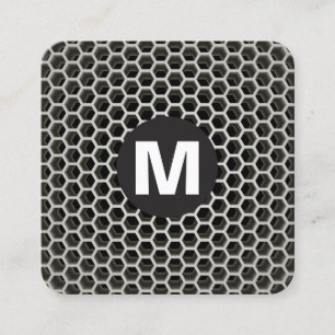 Tarjeta De Visita Cuadrada Monograma de punto circular - Calor de abeja