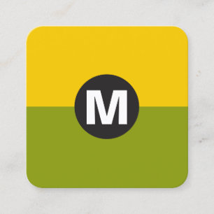 Tarjeta De Visita Cuadrada Monograma de punto circular - Dos tonos 02