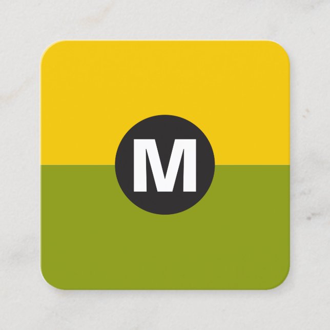 Tarjeta De Visita Cuadrada Monograma de punto circular - Dos tonos 02 (Anverso)