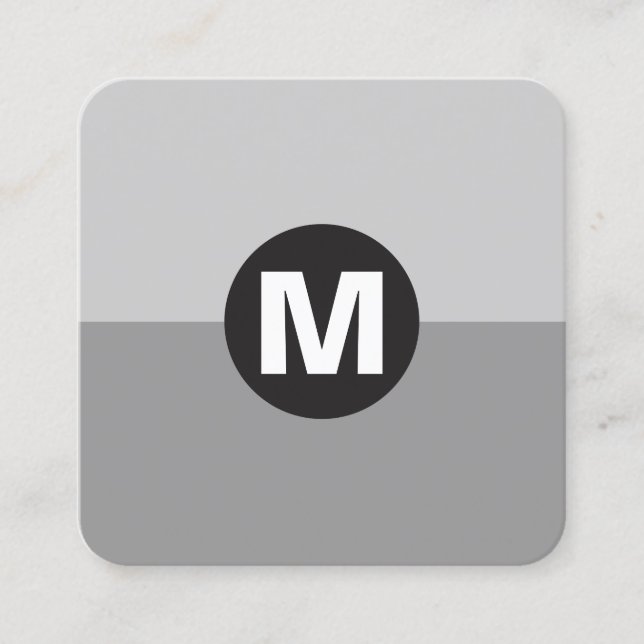 Tarjeta De Visita Cuadrada Monograma de punto circular - Dos tonos 03 (Anverso)