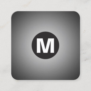 Tarjeta De Visita Cuadrada Monograma de punto circular - Gradiente - de blanc