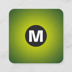 Tarjeta De Visita Cuadrada Monograma de punto circular - Gradiente - de color