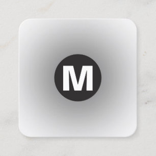Tarjeta De Visita Cuadrada Monograma de punto circular - Gradiente - de gris 