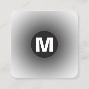 Tarjeta De Visita Cuadrada Monograma de punto circular - Gradiente - de negro