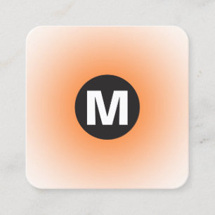 Tarjeta De Visita Cuadrada Monograma de punto circular - Gradiente - Naranja 