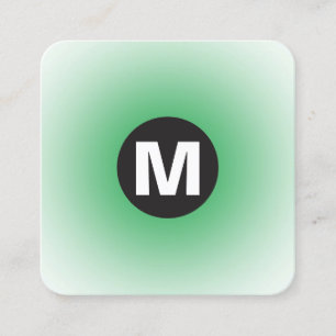 Tarjeta De Visita Cuadrada Monograma de punto circular - Gradiente - Verde de