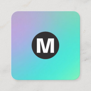 Tarjeta De Visita Cuadrada Monograma de punto circular - Gradientes blandos