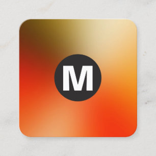 Tarjeta De Visita Cuadrada Monograma de punto circular - Gradientes blandos