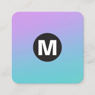 Tarjeta De Visita Cuadrada Monograma de punto circular - Gradientes blandos
