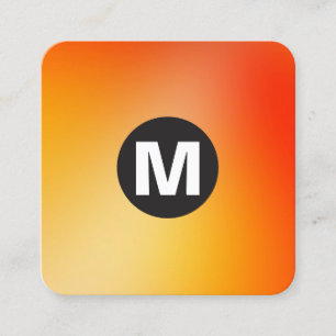 Tarjeta De Visita Cuadrada Monograma de punto circular - Gradientes blandos