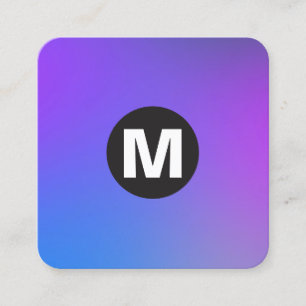 Tarjeta De Visita Cuadrada Monograma de punto circular - Gradientes blandos