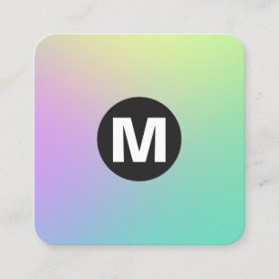 Tarjeta De Visita Cuadrada Monograma de punto circular - Gradientes blandos