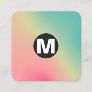 Tarjeta De Visita Cuadrada Monograma de punto circular - Gradientes blandos B