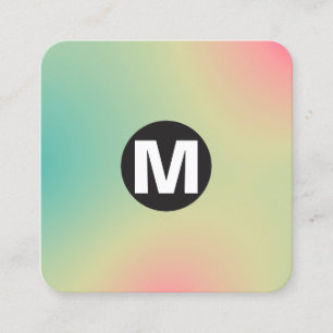Tarjeta De Visita Cuadrada Monograma de punto circular - Gradientes blandos B