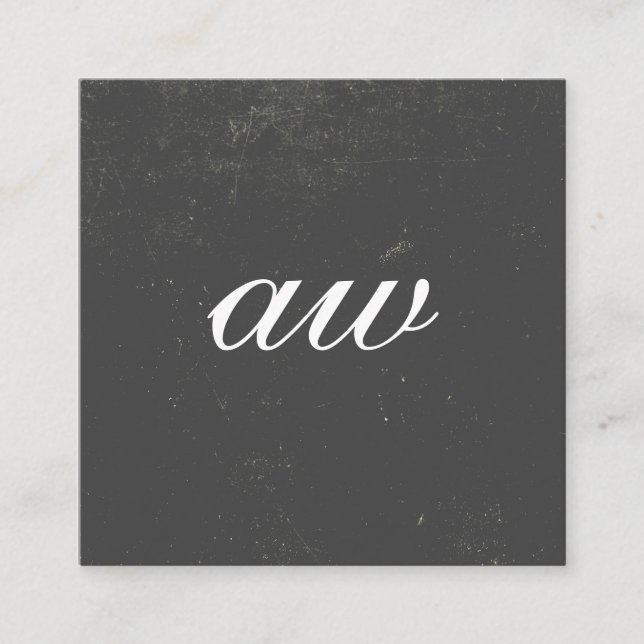 Tarjeta De Visita Cuadrada Monograma de textura elegante (Anverso)