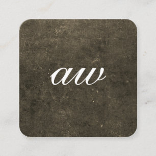 Tarjeta De Visita Cuadrada Monograma de textura elegante