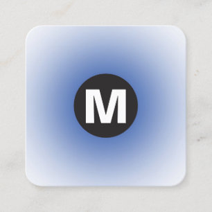 Tarjeta De Visita Cuadrada Monograma del punto circular - Gradiente - Azul ma