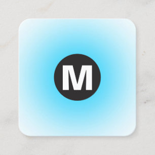 Tarjeta De Visita Cuadrada Monograma del punto circular - Gradiente - Azul y