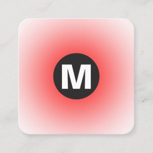 Tarjeta De Visita Cuadrada Monograma del punto circular - Gradiente - Rojo so