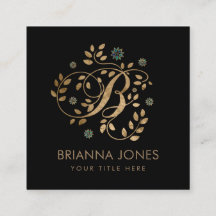 Monograma dorado de lujo con letra B