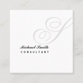 Tarjeta De Visita Cuadrada Monograma elegante de la filigrana