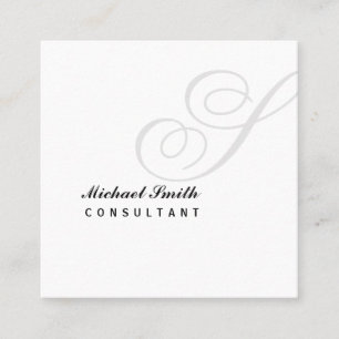 Tarjeta De Visita Cuadrada Monograma elegante de la filigrana