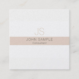 Tarjeta De Visita Cuadrada Monograma elegante profesional moderno simple de