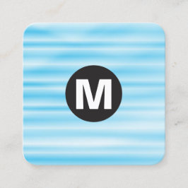 Tarjeta De Visita Cuadrada Monograma en un punto circular - Ritmo azul