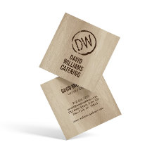 Monograma estampado rustico de madera para la rest