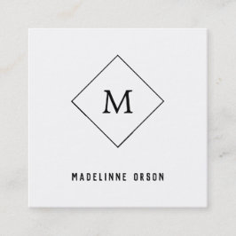 Tarjeta De Visita Cuadrada Monograma minimalista