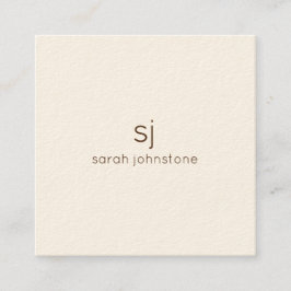 Tarjeta De Visita Cuadrada Monograma minimalista