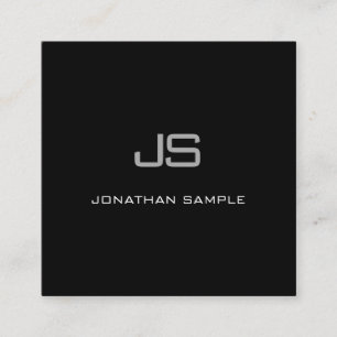 Tarjeta De Visita Cuadrada Monograma moderno creativo blanco negro sencillo l