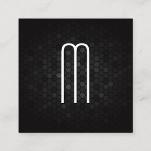 Tarjeta De Visita Cuadrada Monograma moderno grande   Fondo geométrico