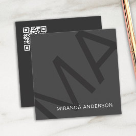 Tarjeta De Visita Cuadrada Monograma moderno negrita tipografía profesional
