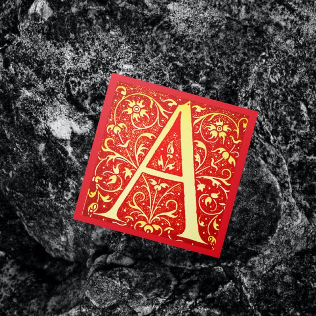 Tarjeta De Visita Cuadrada Monograma ornamental antiguo - capital A (Subido por el creador)