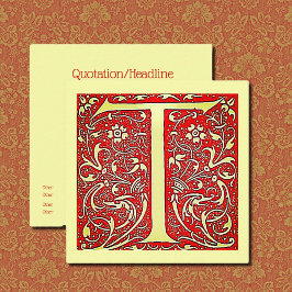 Tarjeta De Visita Cuadrada Monograma ornamental antiguo - Plaza capital T