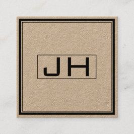 Tarjeta De Visita Cuadrada Monograma Profesional con Clase