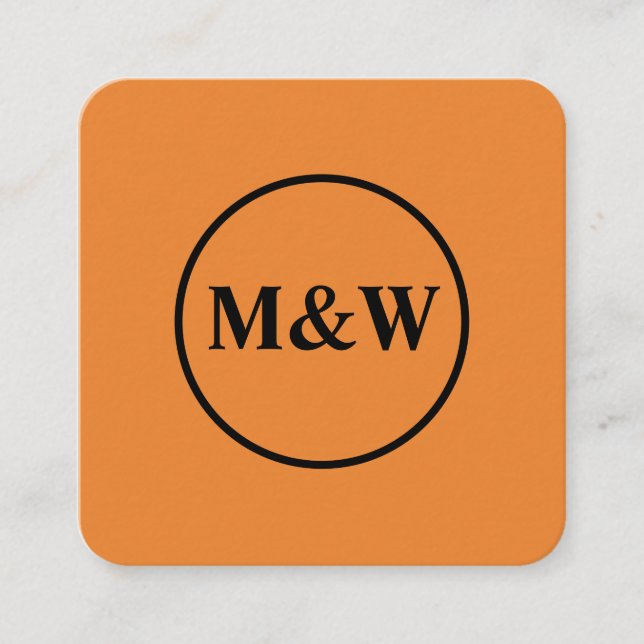 Tarjeta De Visita Cuadrada Monograma profesional elegante (Anverso)