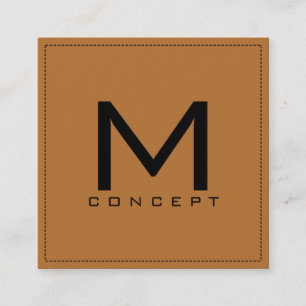 Tarjeta De Visita Cuadrada Monograma Profesional Elegante Copper Moderno