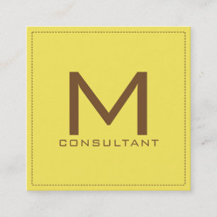 Tarjeta De Visita Cuadrada Monograma Profesional Elegante Corn Moderno