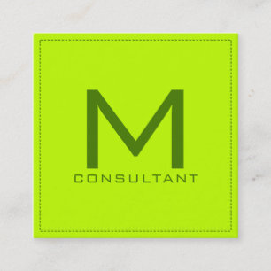 Tarjeta De Visita Cuadrada Monograma profesional Elegante estilo moderno de l