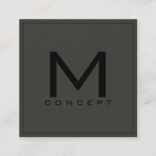 Tarjeta De Visita Cuadrada Monograma Profesional Elegante Moderno Olivo Negro