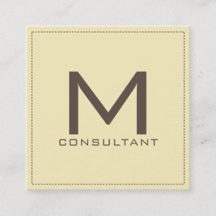 Tarjeta De Visita Cuadrada Monograma profesional elegante negro moderno