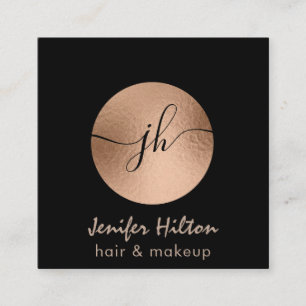 Tarjeta De Visita Cuadrada Monograma profesional minimalista de círculo de or