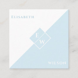 Tarjeta De Visita Cuadrada Monograma profesional simple minimalista